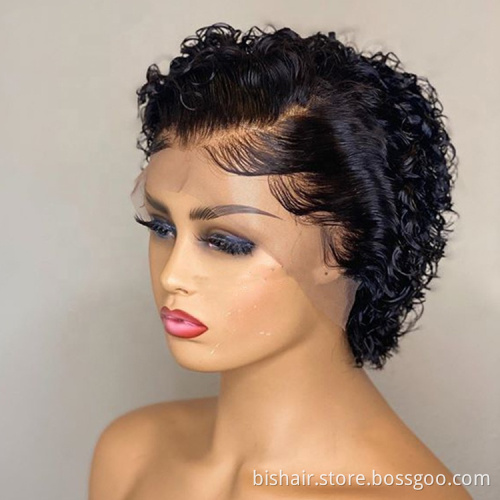 8 Inches Natural Black Short Curly Brazilian hair wig Aligned Raw Virgin Hair Wholesale Full Cuticle Human Hair Wig